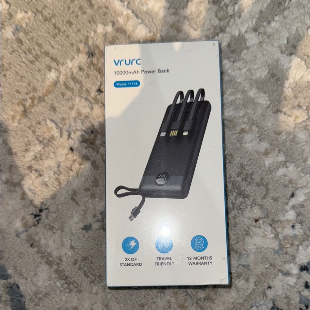 VRURC Black 10000mAh Power Bank